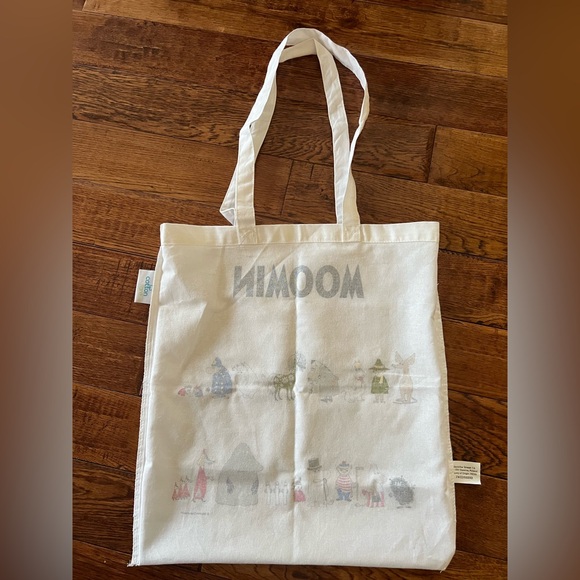 Moomin Bag 100% Cotton Tote Shopper White Multicolor - Picture 11 of 13